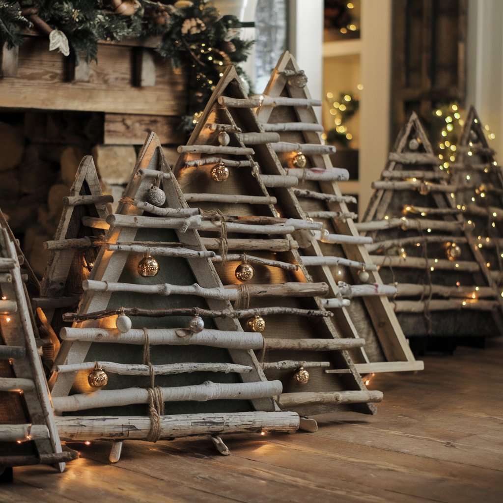 Rustic Wooden Tree Displays