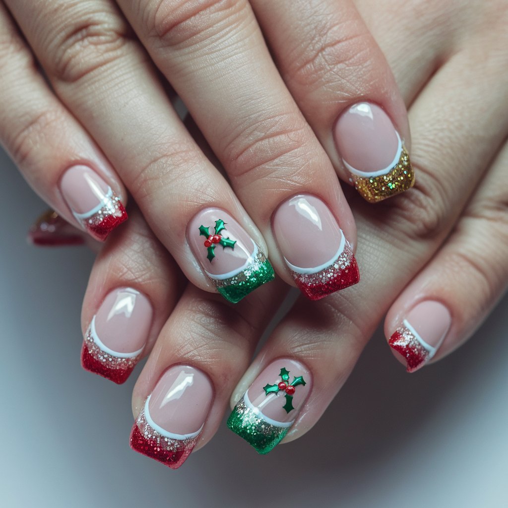 Festive French Manicure