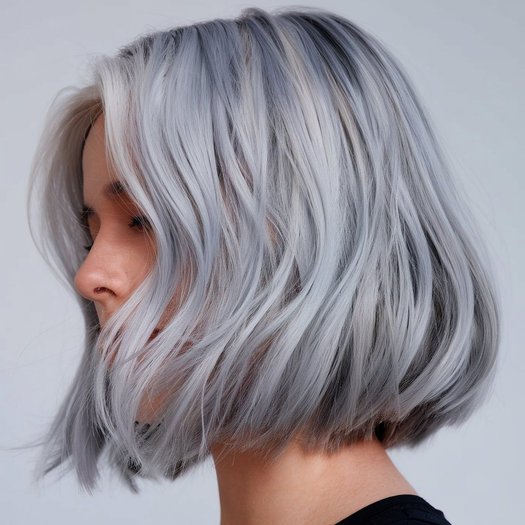 Grey Bob with Subtle Balayage