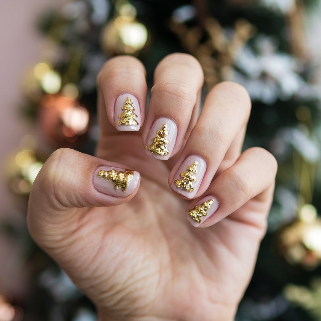 Glittery Gold Christmas Tree Designs