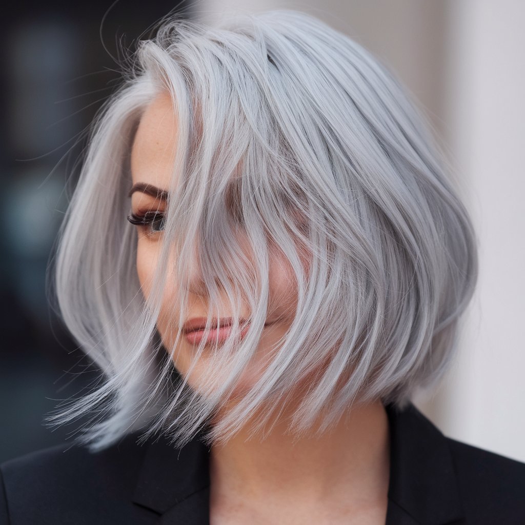 Feathered Grey Bob