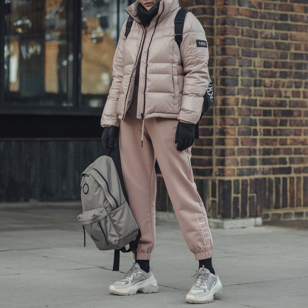 Sporty Look with Puffer Jacket and Joggers