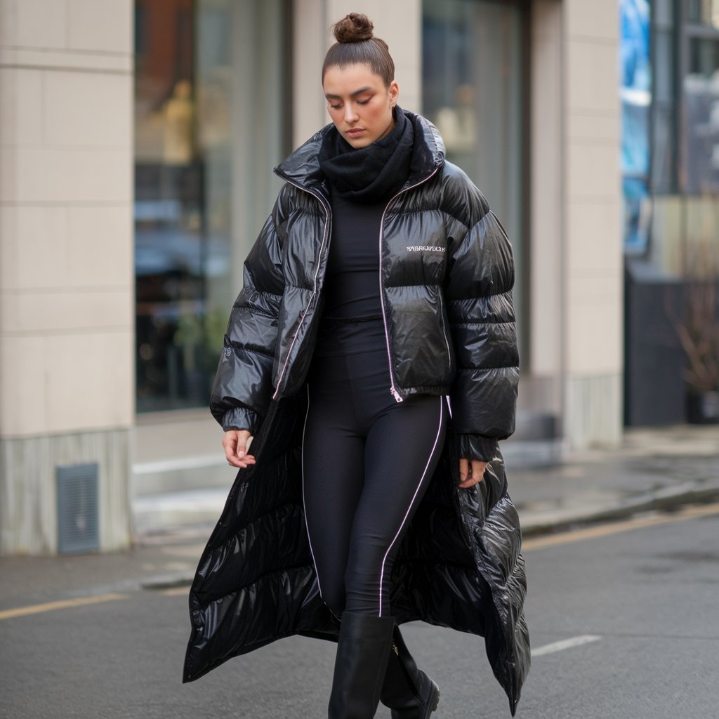 Monochrome Look with Puffer Jacket