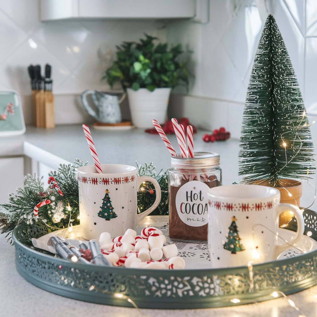 Christmas-Themed Coffee Station