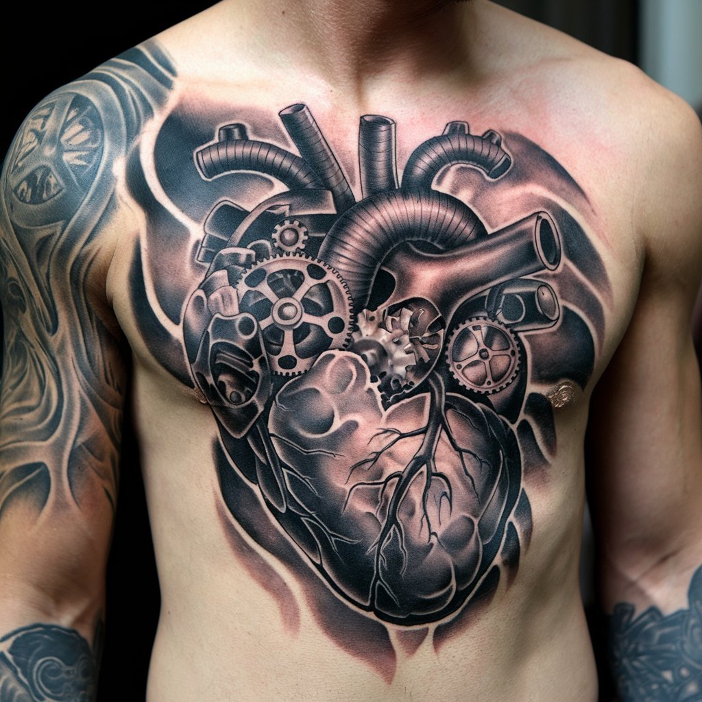 Mechanical Clock and Heart Fusion