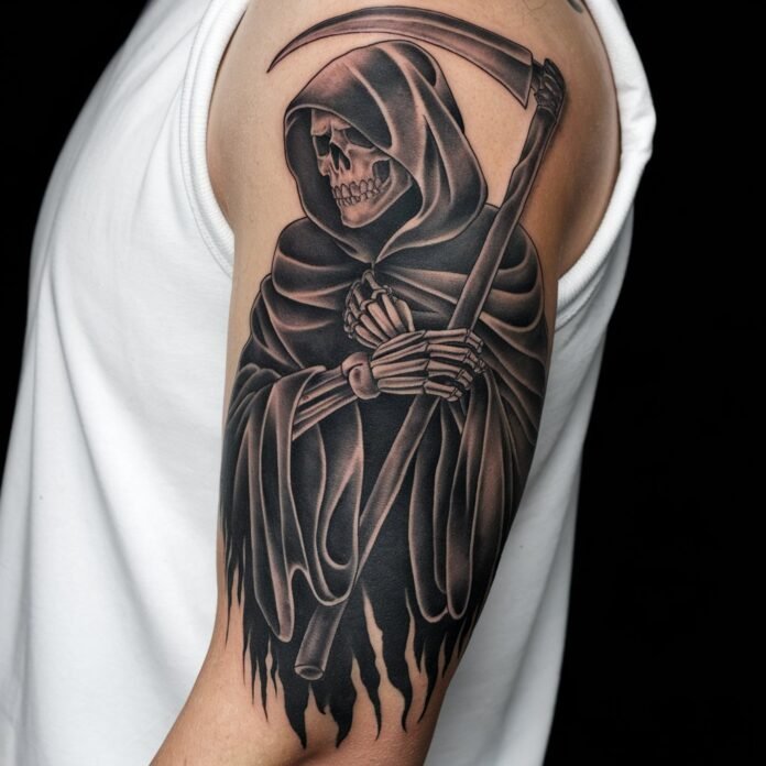 Cloaked Grim Reaper with Scythe