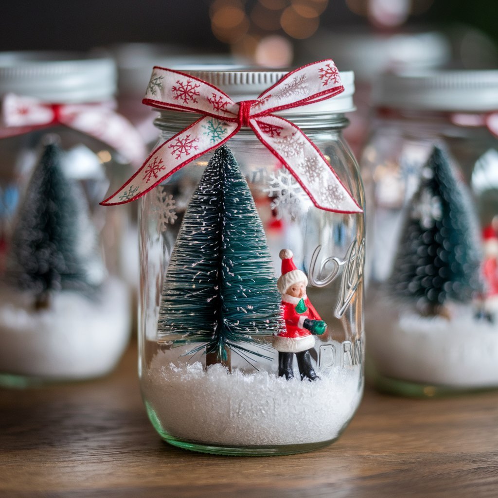 Snowy Mason Jar Displays