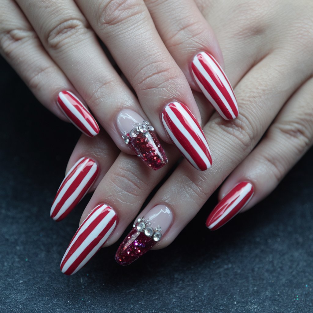 Classic Red and White Candy Cane Stripes