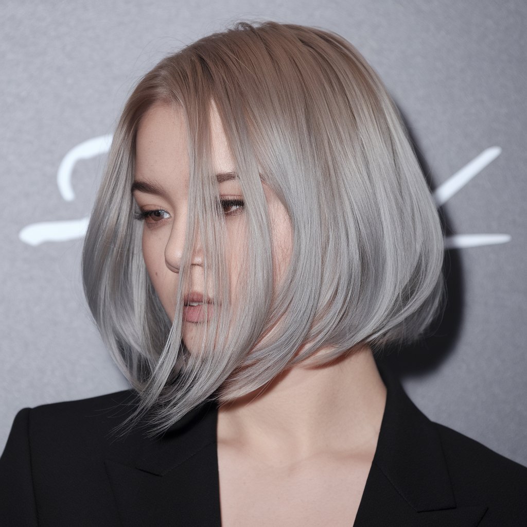 Angled Grey Bob