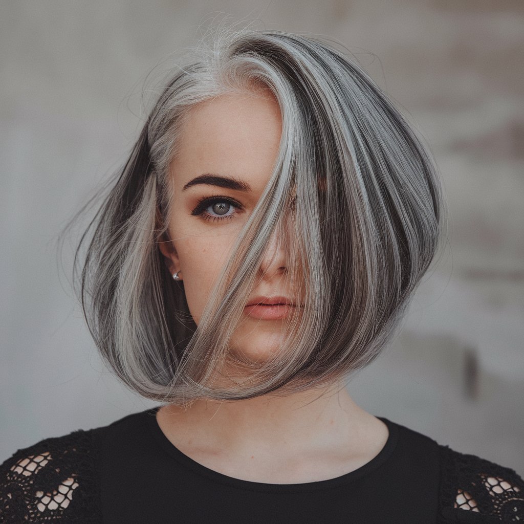 Asymmetrical Grey Bob