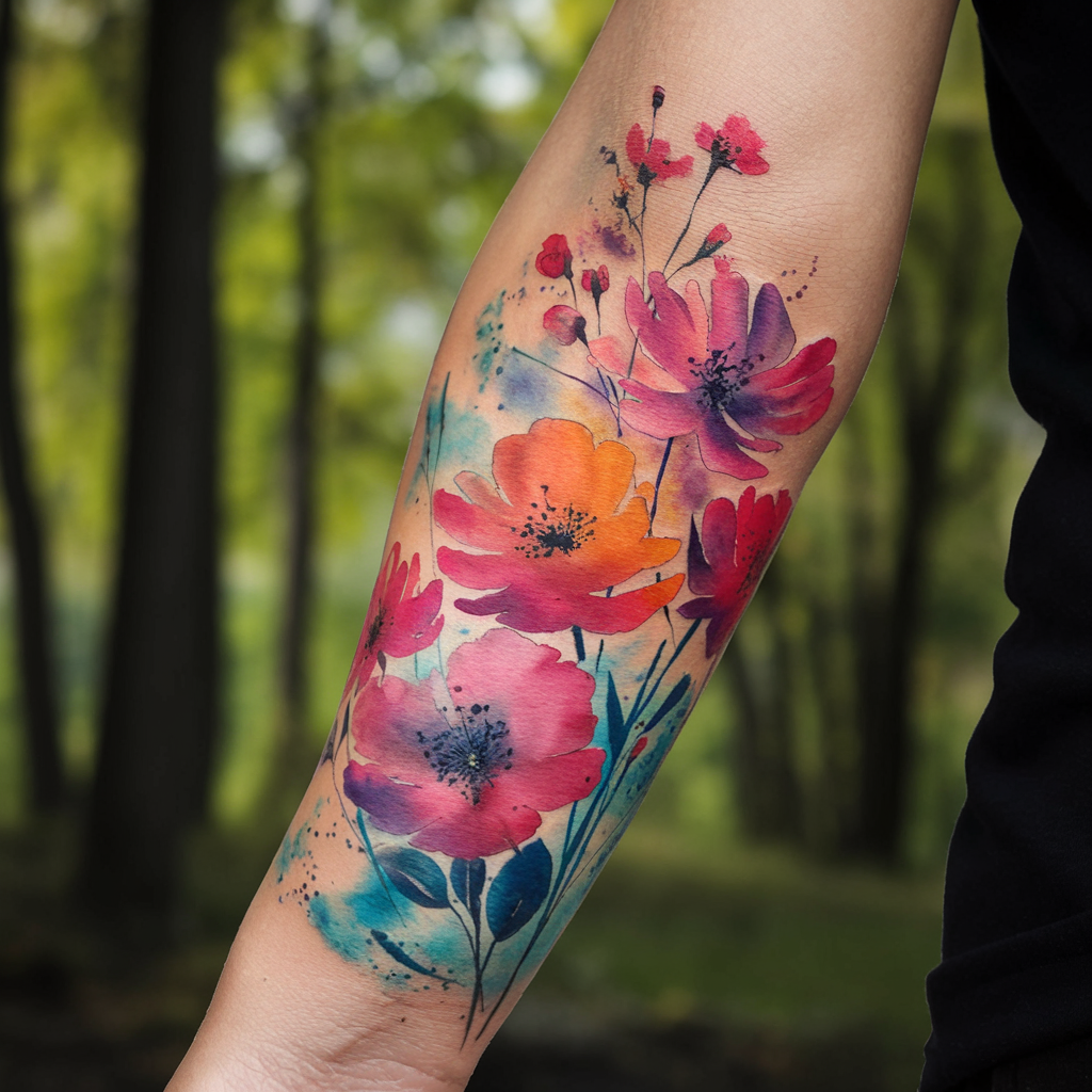 Watercolor Cover-Up Tattoos